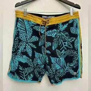 Billabong Lo Tide Tropical Board Shorts Men's Swim Suit Trunks Pockets NWOT 34